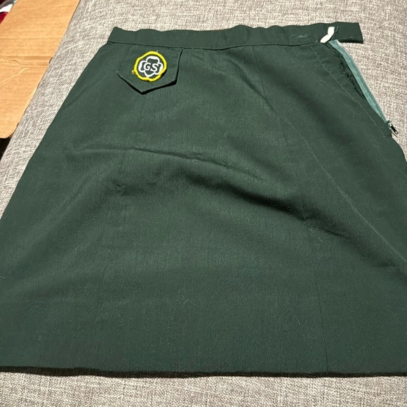 Vintage 60s Girl Scouts High Rise Uniform Skirt Hunter Green - Picture 1 of 7